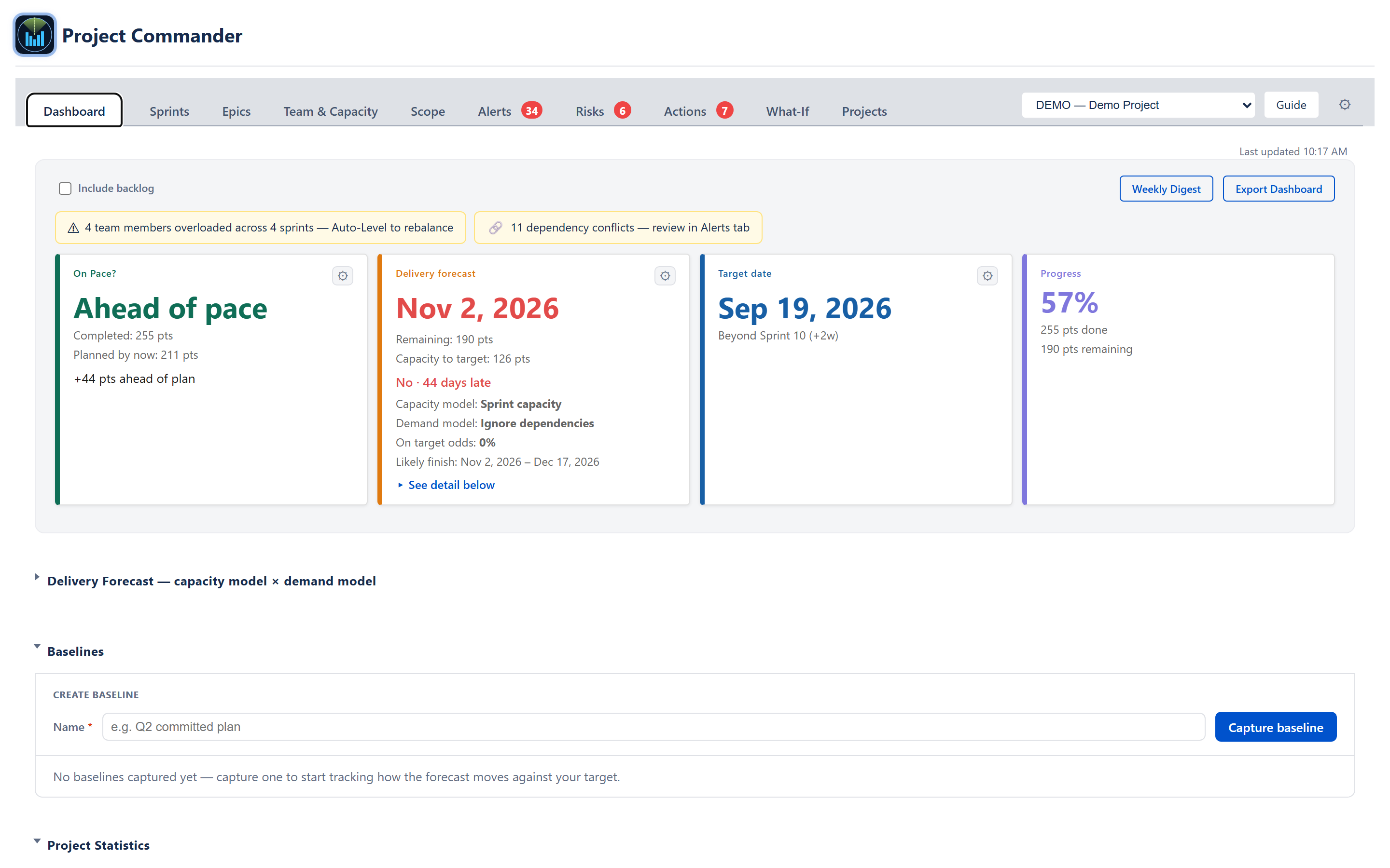 Top Open Risks widget