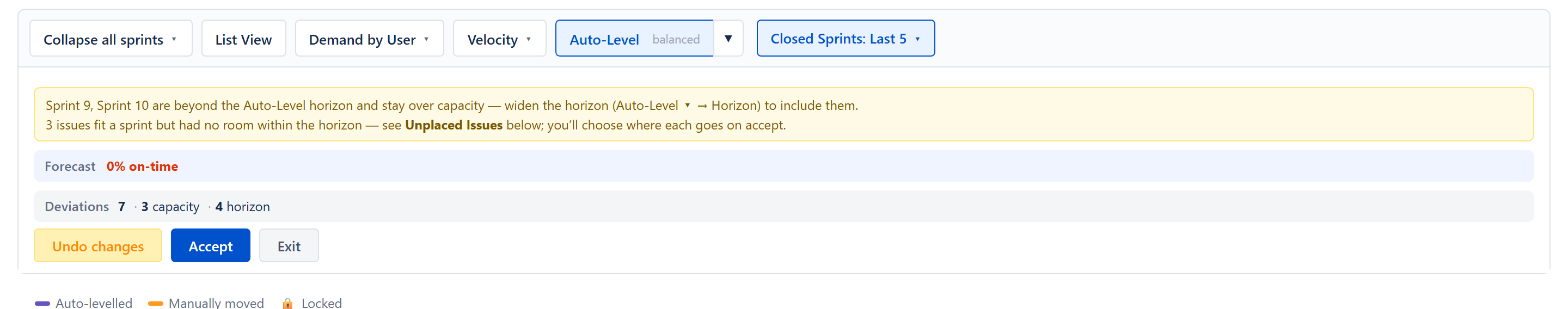 Preview of proposed sprint moves before anything is applied to Jira