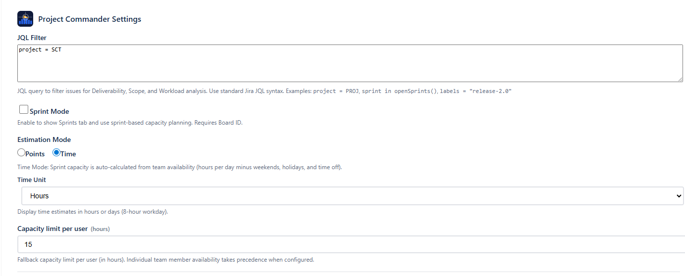 Advanced Settings: Epics toggle, Display Columns, AI Features